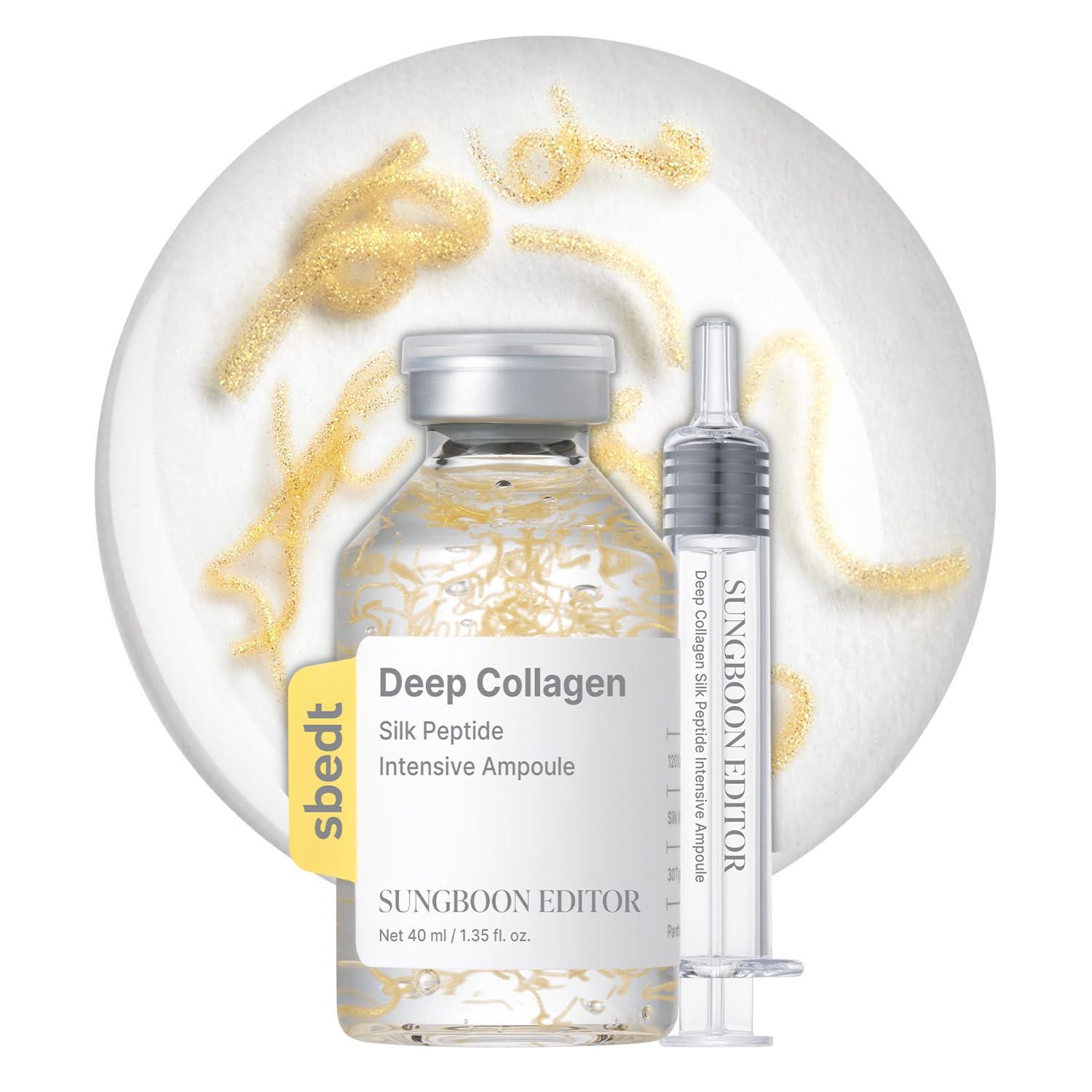 SUNGBOON EDITOR Glow Intensive Silk Peptide Ampoule, Copper Peptides Serum for Face with Collagen & Multi Peptides, Hydrating Korean Skincare Facial Serum for Smooth-Looking Skin, 1.35 fl oz image