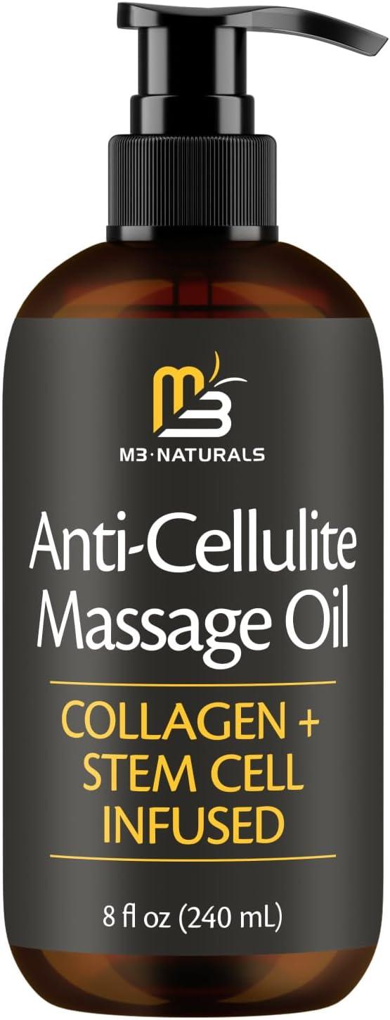 Firming Body Massage Oil with Collagen & Stem Cell – Helps Smooth the Appearance of Cellulite & Improve Skin Texture – Refreshing Aromatherapy Body Oil for Legs & Full Body – 8 Fl Oz by M3 image