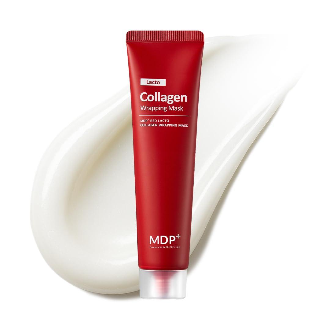 MDP+ Red Lacto Collagen Wrapping Mask | Peel Off, Pore Minimizing, Hydrating & Plumping, Korean Glass Skin, Elasticity | 2.36fl.oz, 70ml image