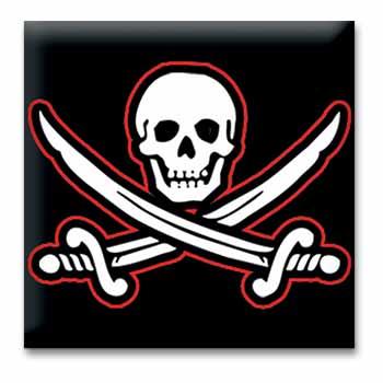 Skull & Crossbones Square Button image