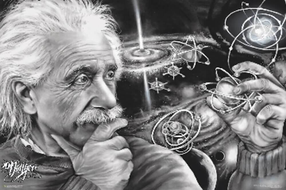 Albert Einstein Quazar by James Danger Harvey Poster - 36" x 24" image