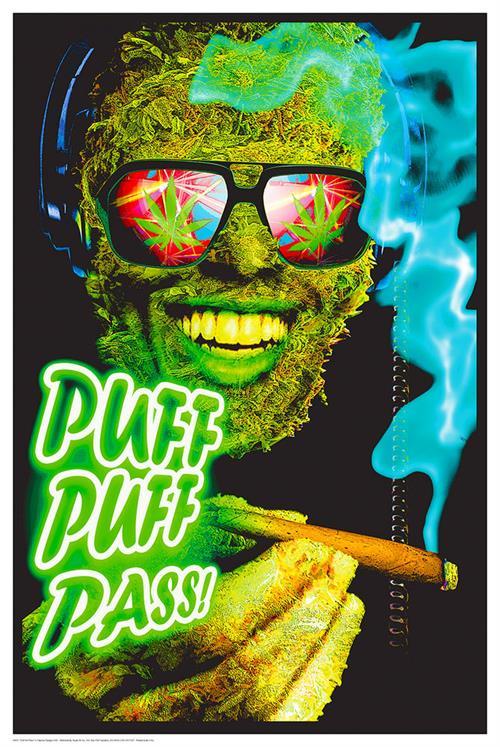 Puff Puff Pass Non-Flocked Black Light Poster - 24" x 36" image