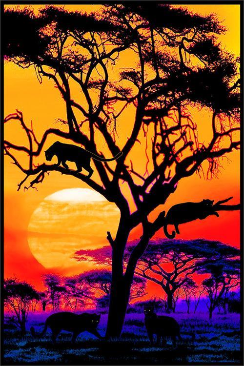 Panther Pride Non-Flocked Black Light Poster - 24" x 36" image