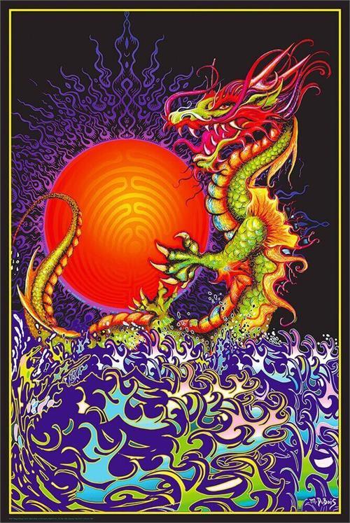 Dragon Rising Non-Flocked Blacklight Poster 24" x 36" image