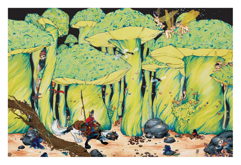 Enchanted Forest Non-Flocked Black Light Poster - 36" x 24" image