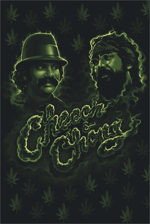 Cheech & Chong Green Smoke - Poster - 24" x 36" image
