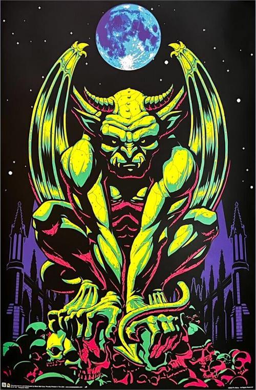 Gargoyle Watch Non-Flocked Blacklight Poster - 24" x 36" image