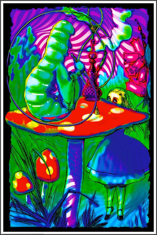 Psychedelic Alice - Non-Flocked Blacklight Poster - 24" x 36"