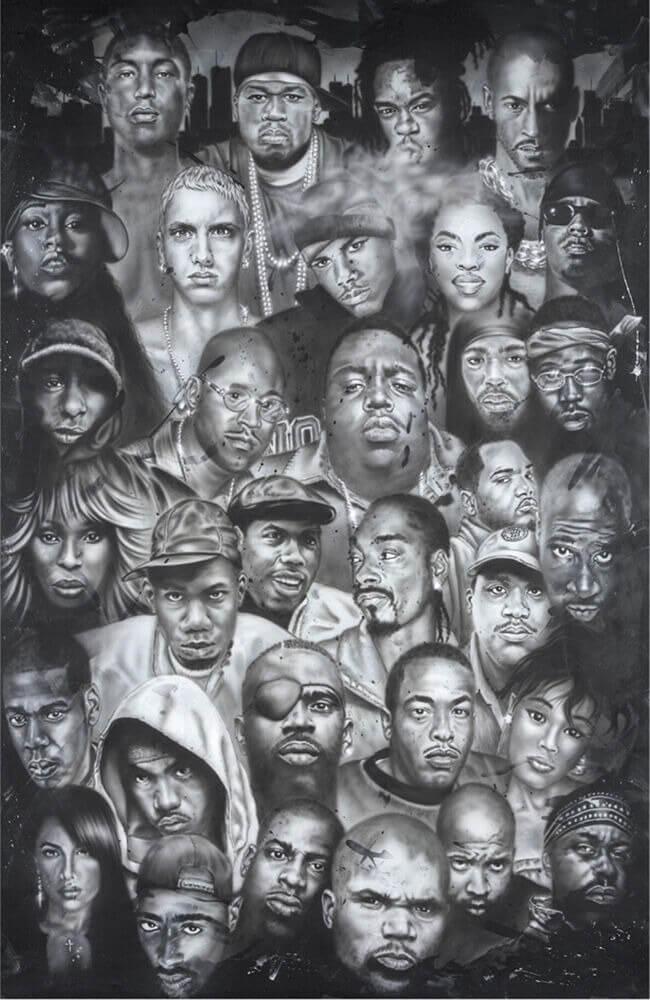 Hip Hop Collage Poster - 24" x 36"