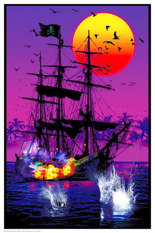 Pirate Battle - Non-Flocked Blacklight Poster 24" x 36" image