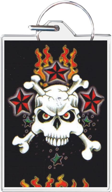 Skull & Crossbones Keychain - 1.5" x 2" image