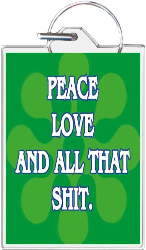 Peace & Love Keychain - 1.5" x 2"