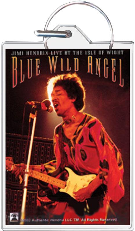 Jimi Hendrix - Blue Wild Angel Keychain - 1.5" x 2" image