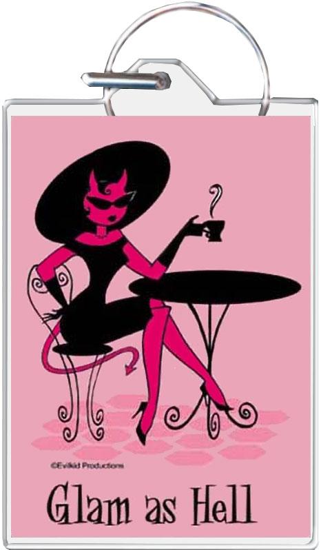 Glam As Hell Caf? Keychain - 1.5" x 2" image