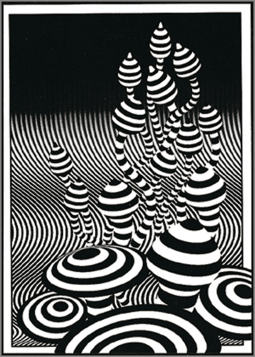 Op Art Shrooms - Sticker - Closeout image