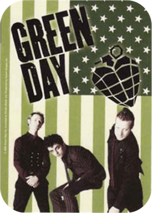 Green Day Flag Large Sticker 2 1/2" x 3 3/4" - Clearance image