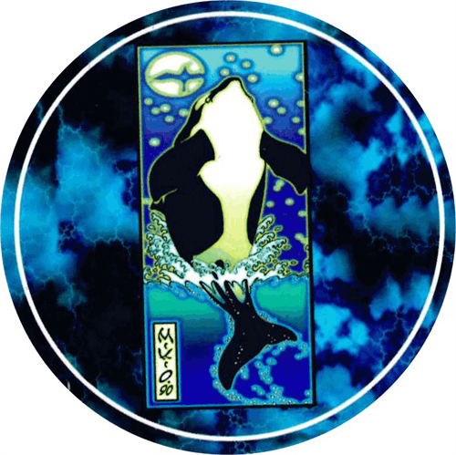 Whale Sticker - 2 1/2" Round - Clearance image