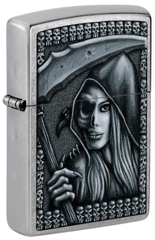 Grim Beauty Design Street Chrome Zippo Lighter image