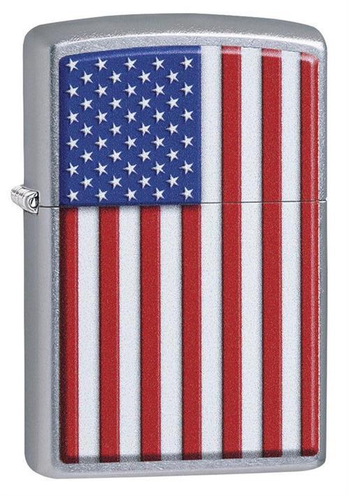 Patriotic U.S. Flag Street Chrome Zippo Lighter image