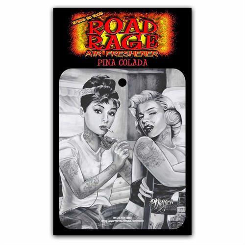 Marilyn & Audrey Tattoo by James Danger Harvey Road Rage® Air Freshener - Pina Colada Fragrance image