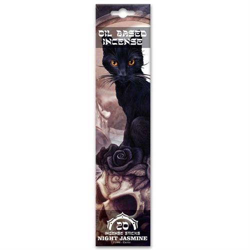Black Cat Skull Alchemy Incense - Night Jasmine Fragrance (1pk - 20 Sticks) image