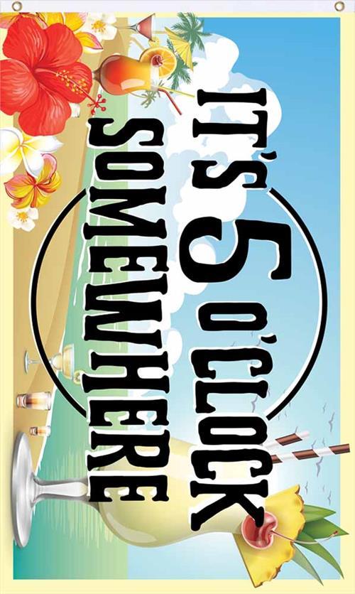 It's 5 O'Clock Somewhere Fly Flag 3' x 5' image