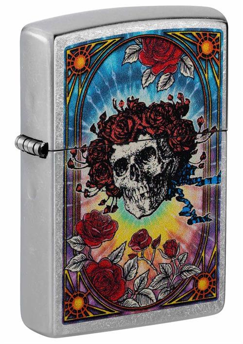 Grateful Dead Skull & Roses Street Chrome Zippo Lighter image