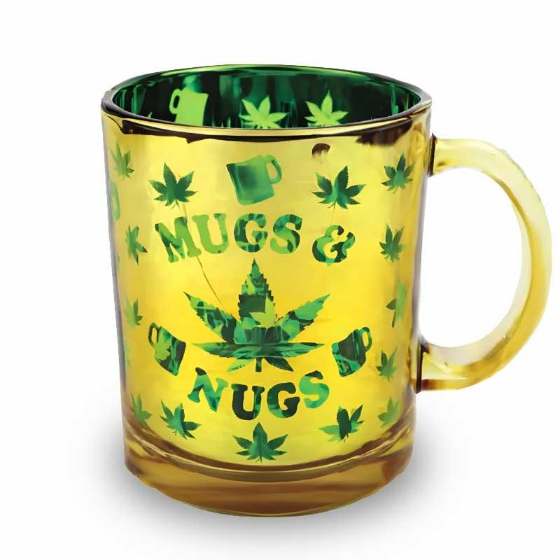 Mugs & Nugs Yellow Gold Metallic 16oz Glass Coffee Mug - 3 Pack image