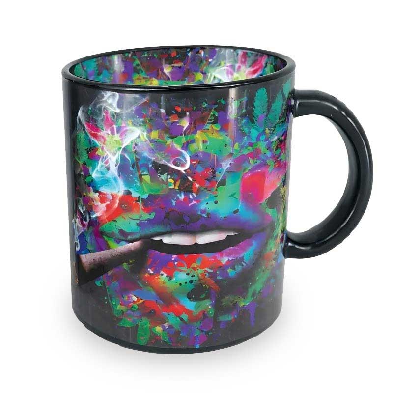 Psychedelic Smoking Mouth 16oz Glass Coffee Mug - 3 Pack image