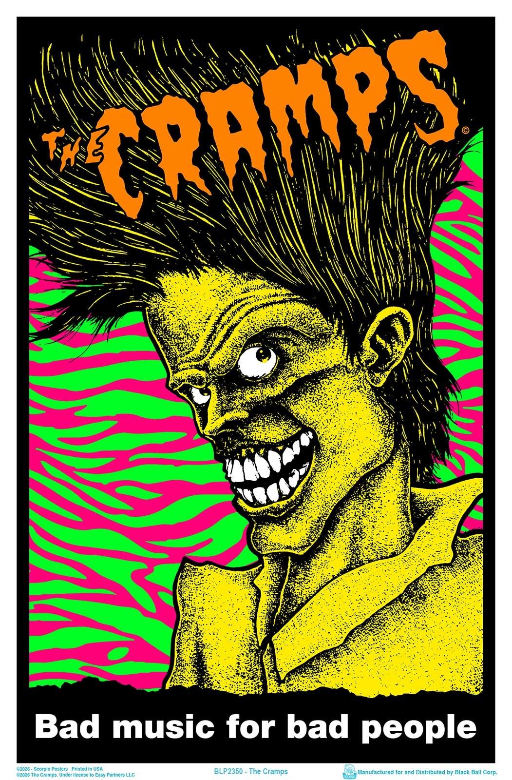 The Cramps - Bad Music Blacklight Poster - 23" x 35" image