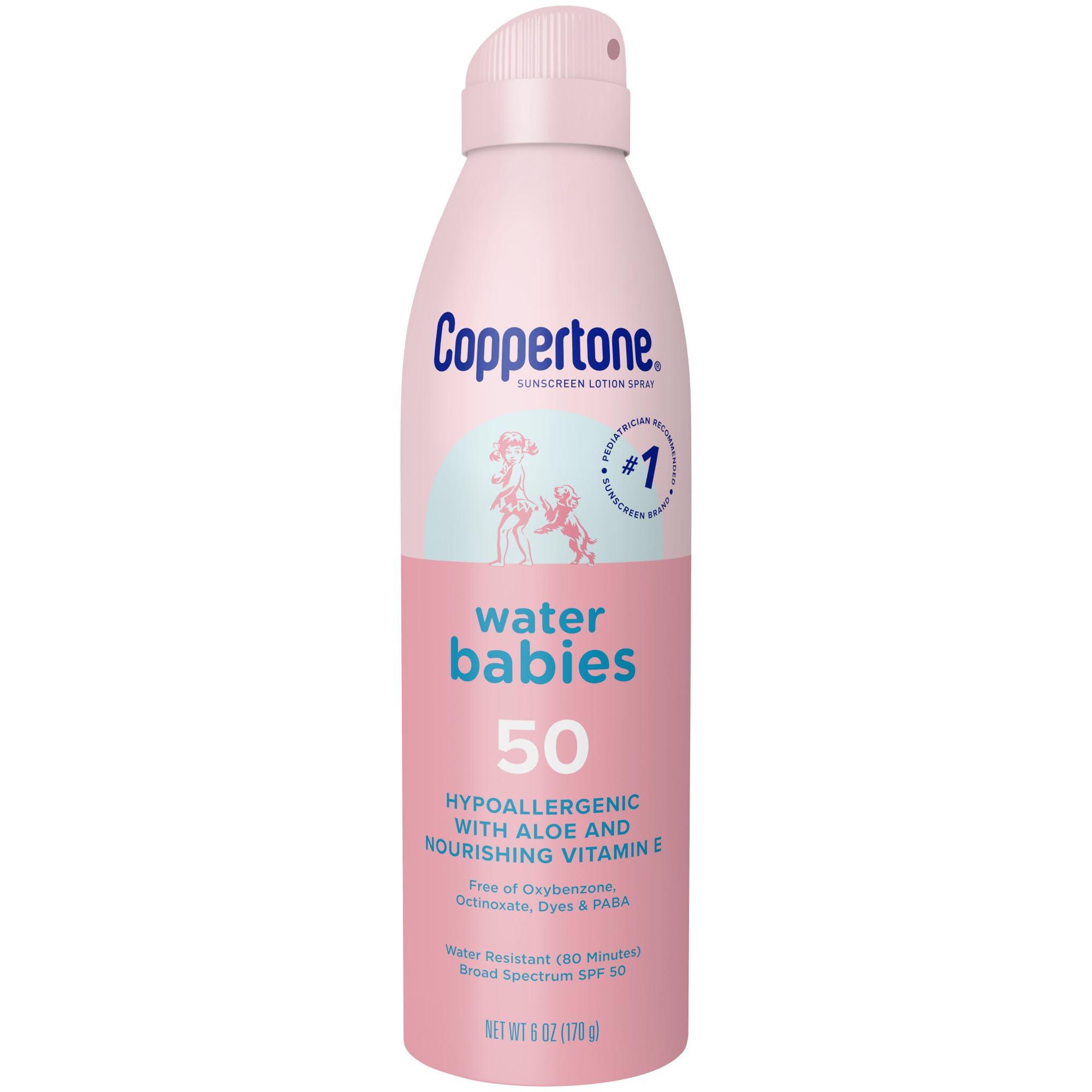 Coppertone WaterBabies Baby Sunscreen Spray SPF 50, 6 OZ