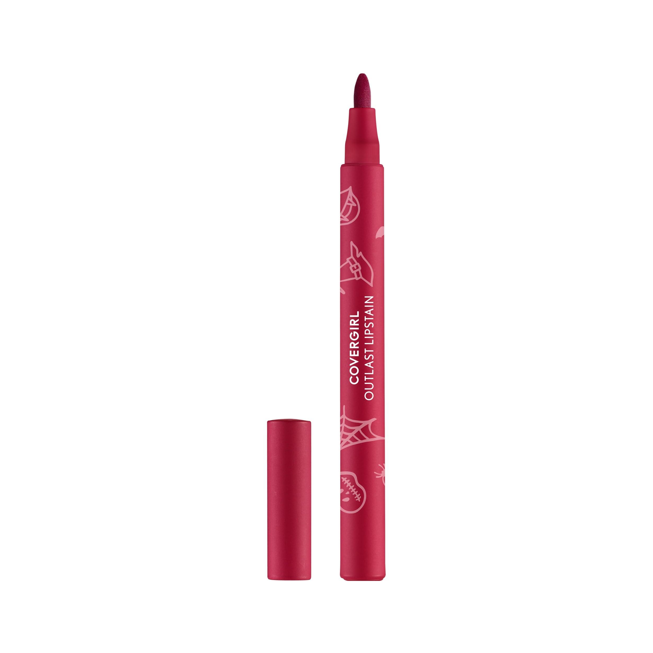 Covergirl Outlast Lipstain, 97 Fangtastic, Smooth Application, Precise Pen-Like Tip, Transfer-Proof, Satin Stained Finish, Vegan Formula, 0.06oz