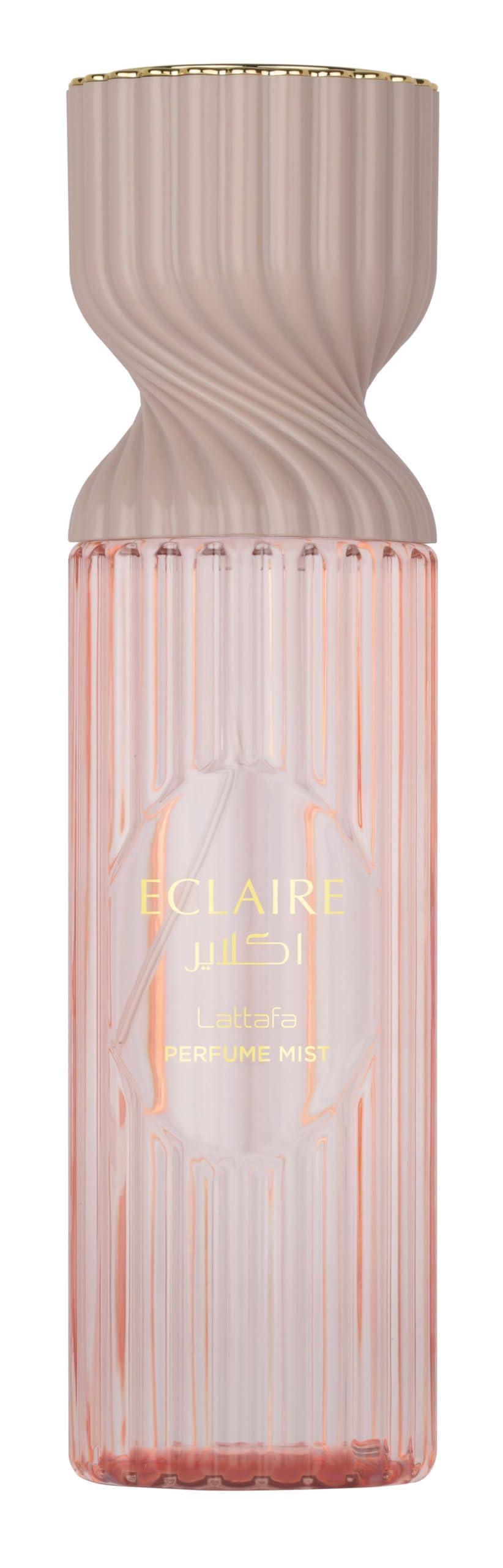Lattafa Eclaire Perfume Mist 250ml  Body Spray with Caramel, Milk, Sugar, White Flowers, Honey, Vanilla, Praline & Musk for a Cozy, Gourmand Scent