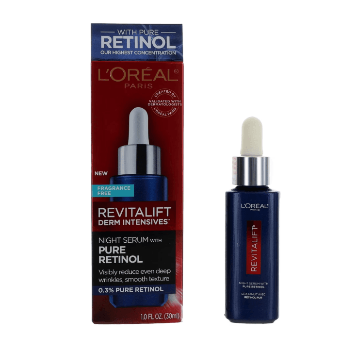 L'Oreal Paris Revitalift Derm Intensives Night Serum, 0.3% Pure Retinol, 1 fl oz image