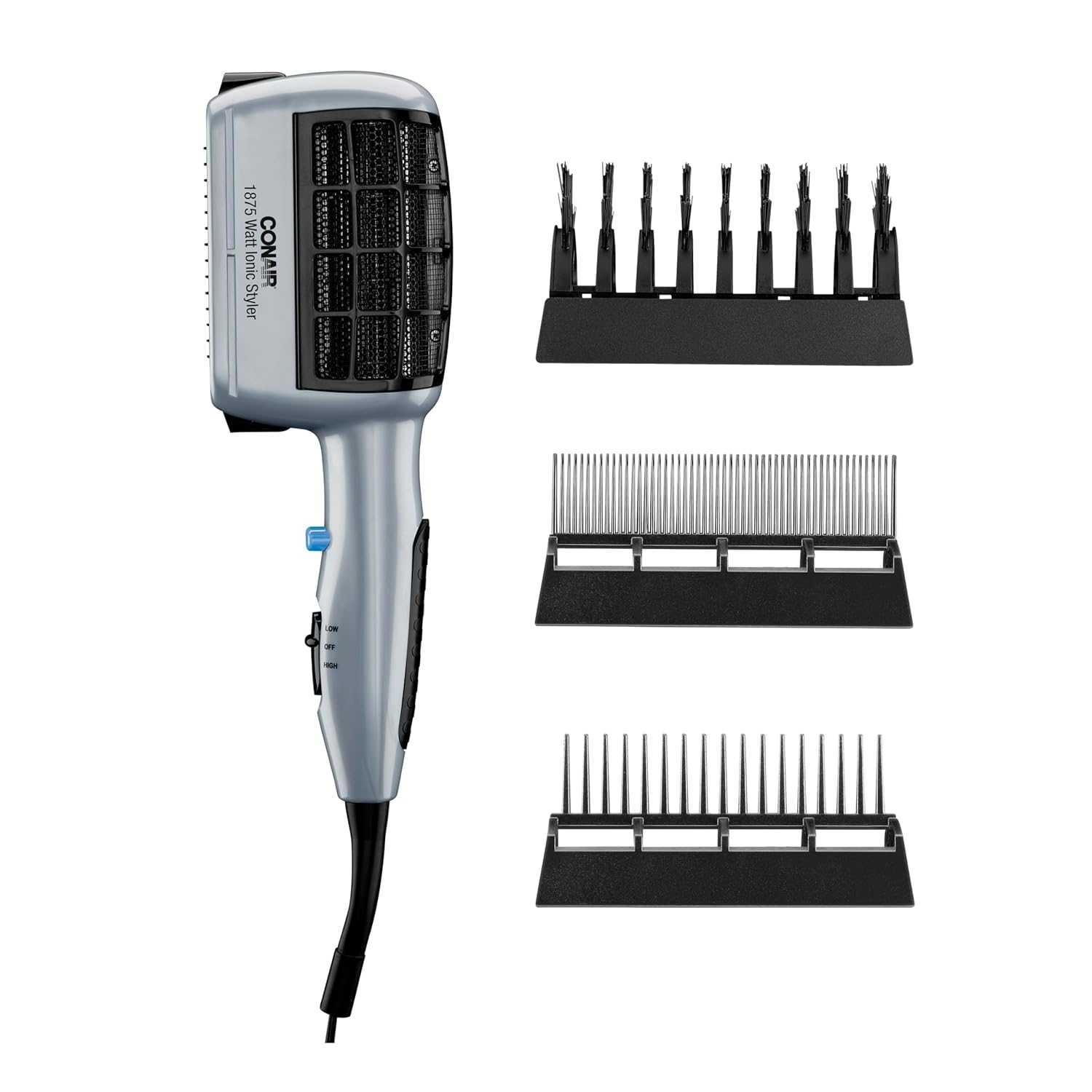 Conair 3-in-1 Styling Hair Dryer, 1875W Blow Dryer with 3 Styling Attachments to Detangle, Straighten, and Volumize, Ionic Technology, Dual Voltage image