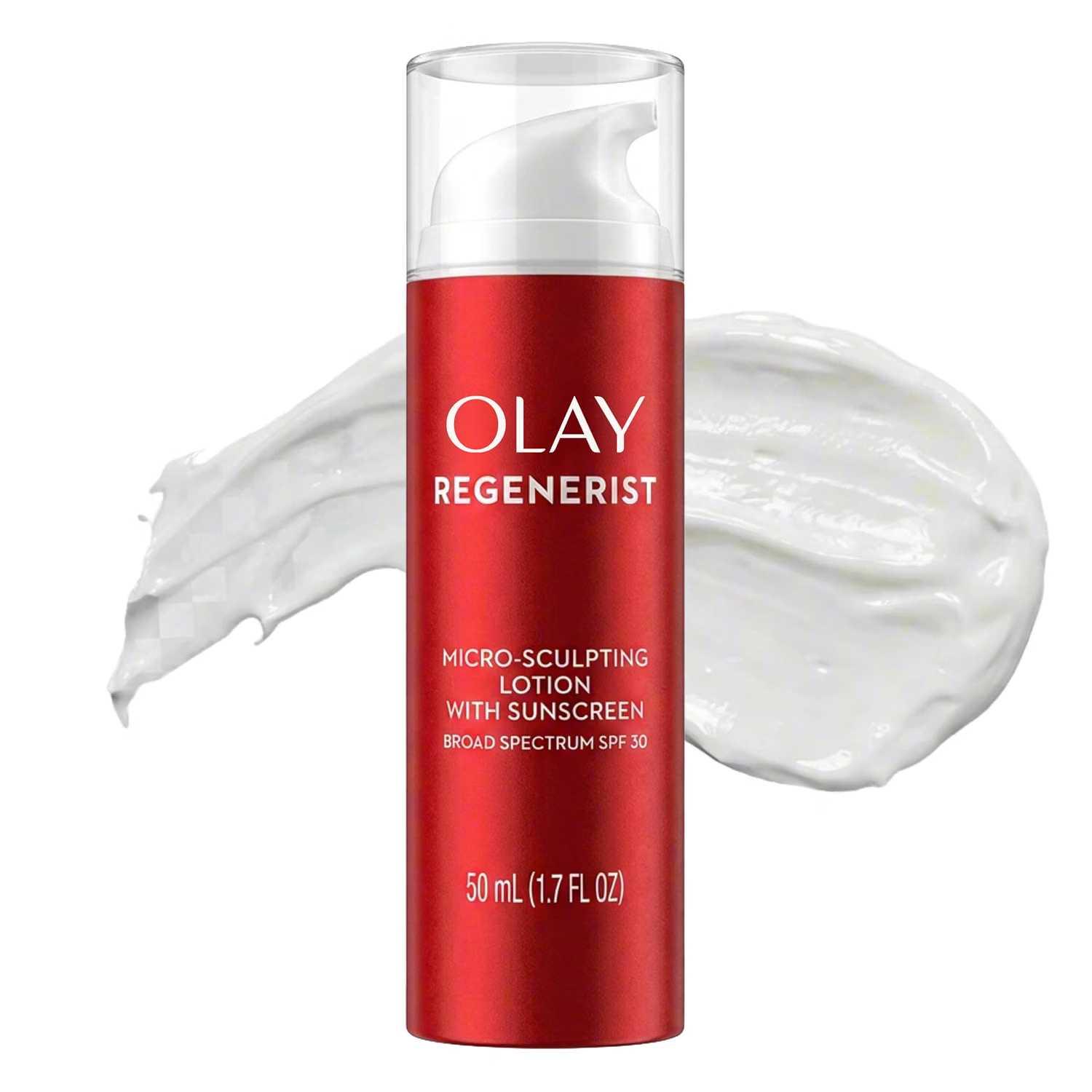 Olay Regenerist Advanced Anti-Aging Face Moisturizer Lotion for All Skin Types, Micro-Sculpting Lotion with Broad Spectrum SPF 30, Reduces Wrinkles, Firms and Plumps Skin, Dermatologist Tested, 1.7 oz image