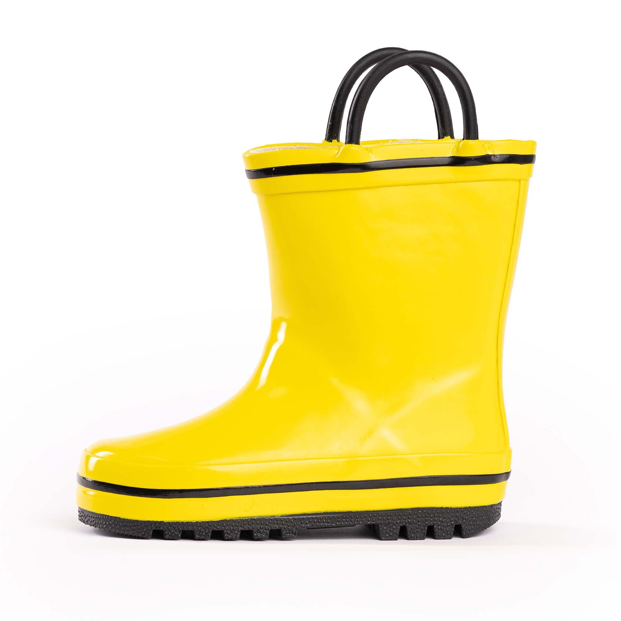 Norty Kids 11-3 Yellow Black Rubber Rain Boot 16423 Prepack image