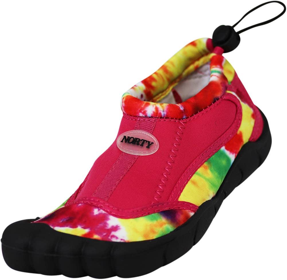 NORTY Girls 11-4 Fuchsia Tie Dye Water Shoe 38874K Prepack image