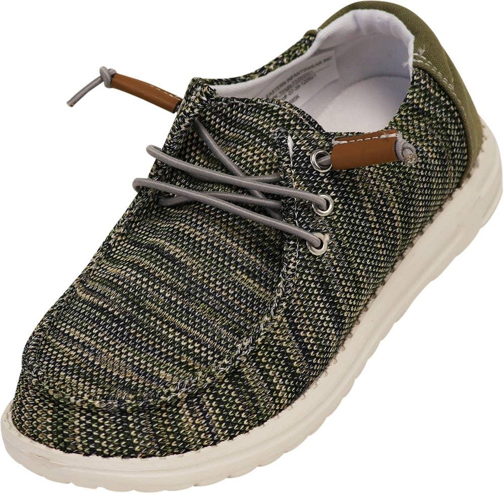 Norty Boys 11-4 Olive Multi Boat Shoe 15685K Prepack image