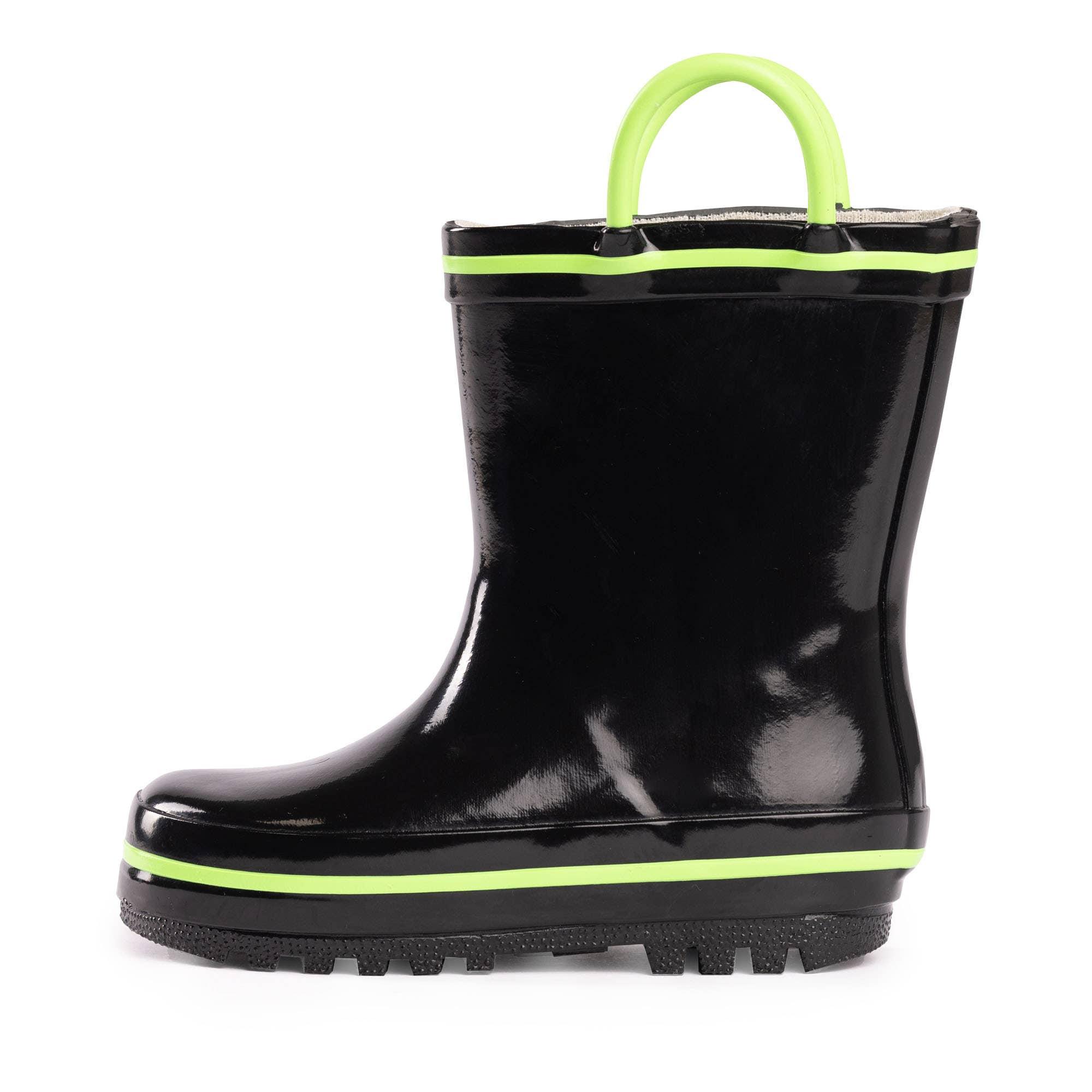 NORTY Tod Boys 6-10 Black/Lime Rain Boot 16400 Prepack image