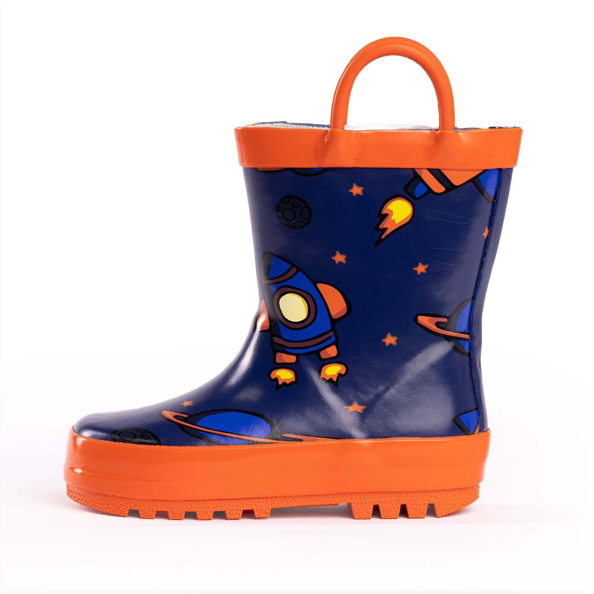 Norty Kids 11-3 Rocketship Rubber Rain Boot 16488 Prepack image