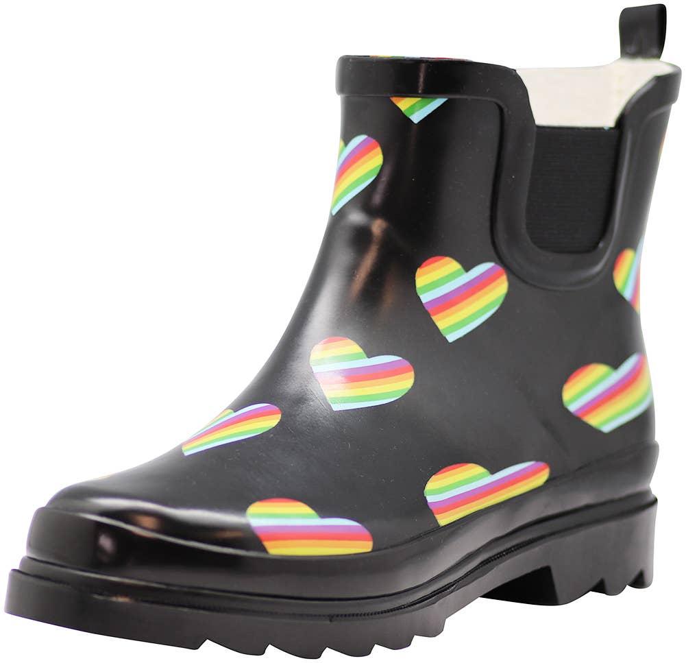 Norty Women 6 Chelsea Ankle Rain Boot Rainbow Prepack image