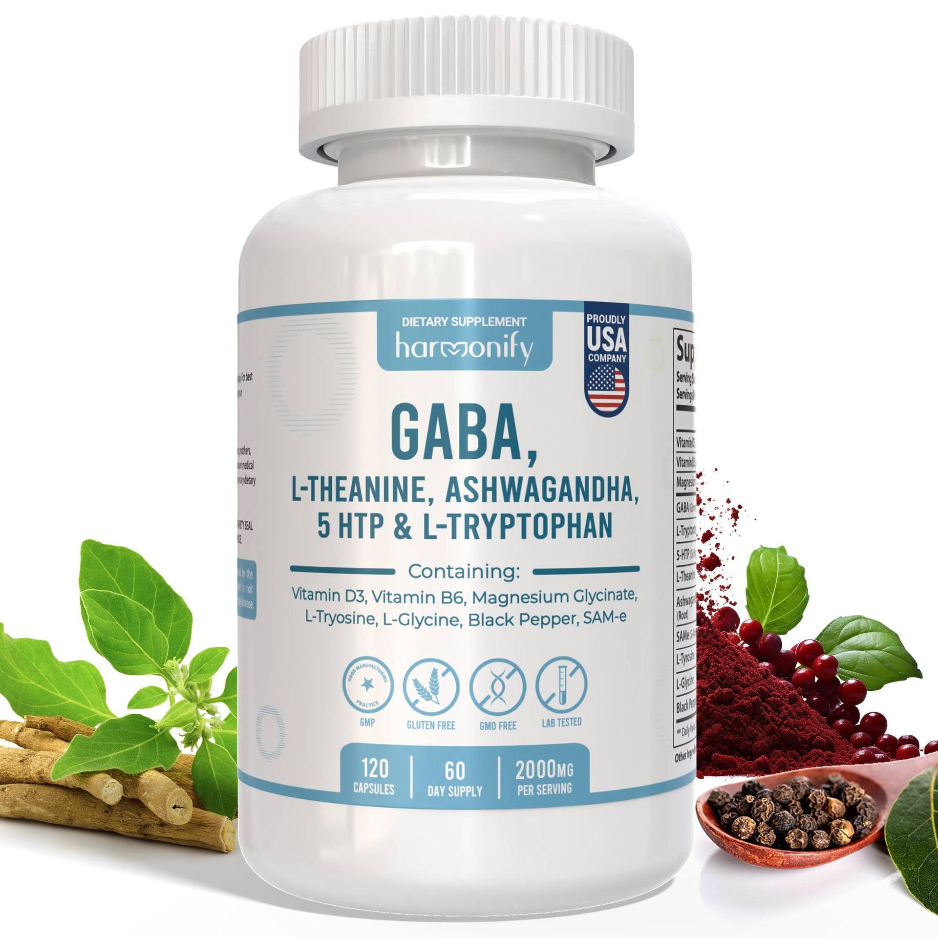 GABA L-Theanine Supplements with Magnesium Glycinate, Ashwa image