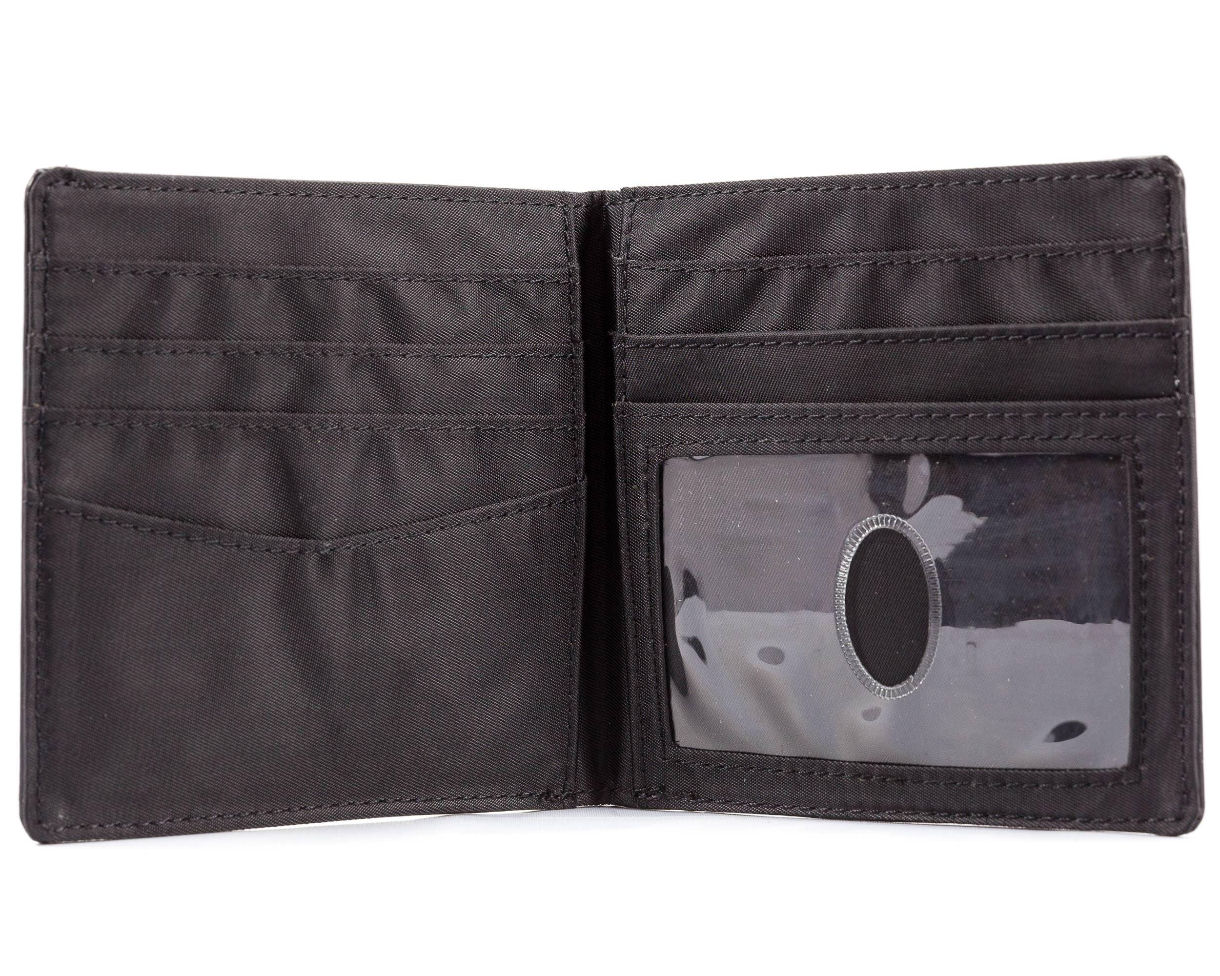 RFID Blocking Leather World w/ Zipper Bifold Wallet - Black