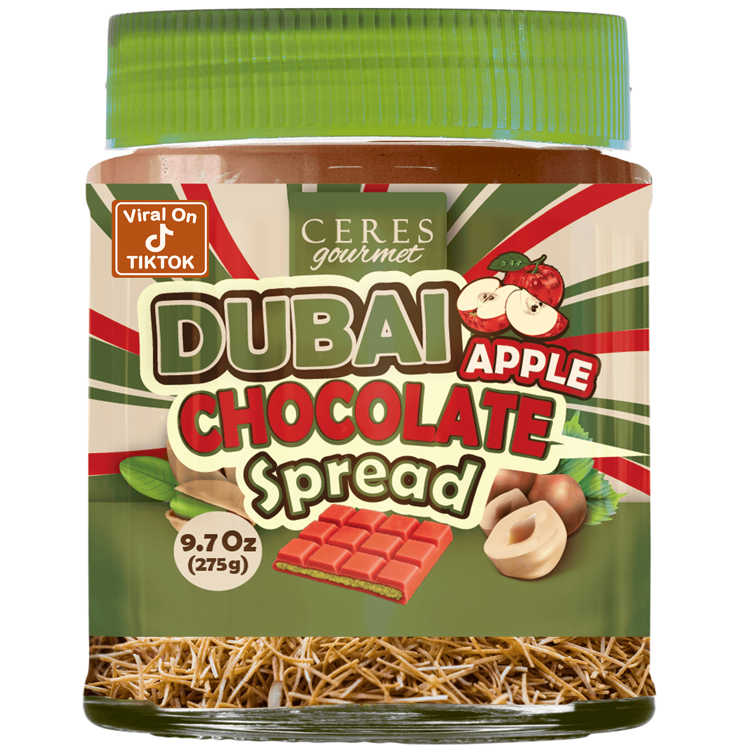 Dubai Chocolate Spread with Real Freeze-Dried Fruit Chunks – 9.7 oz image