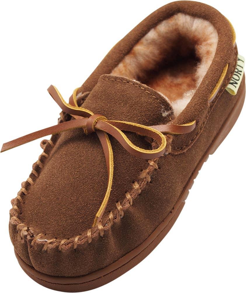 Norty Boys 11-3 Chestnut Suede Slipper Moc 16961 Prepack image