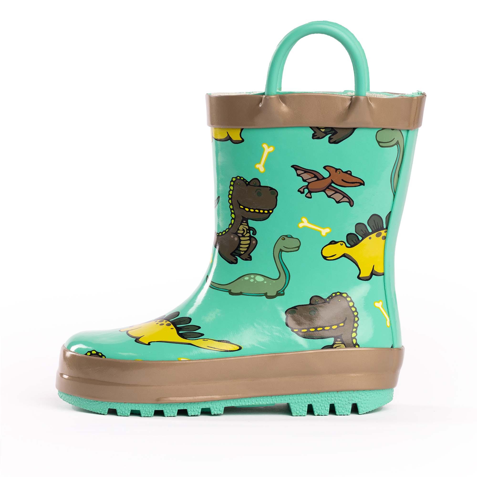 NORTY Tod Boys 6-10 Green Dino Rain Boot 16443 Prepack image