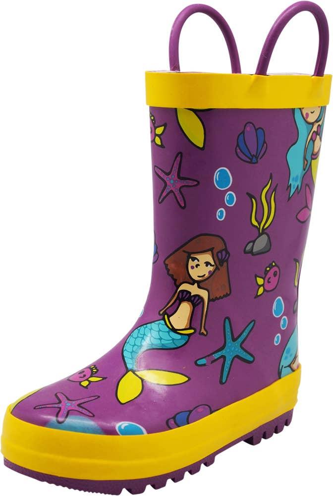 Norty Girls 11-3 Mermaid Rubber Rain Boot 16493 Prepack image