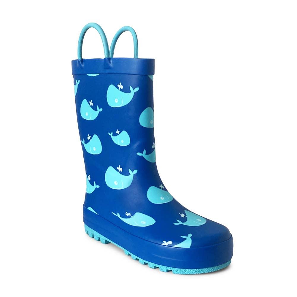 NORTY Tod Boys 6-10 Matte Blue Whale Rain Boot 22000 Prepack image
