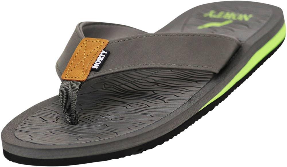 Norty Mens Arch Support Sandal Grey Lime Prepack 11202 image